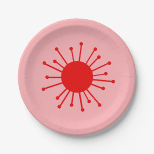 Mid Century Retro Starburst Paper Plate
