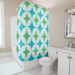 Mid Century Retro Starbursts in Green and Teal 