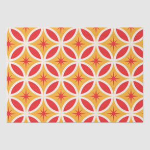 Mid Century Retro Starbursts on Geometric Circles Tissue Paper
