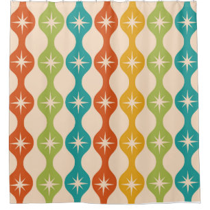 Mid Century Retro Starbursts on ogee pattern   