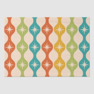 Mid Century Retro Starbursts on ogee pattern Tissue Paper