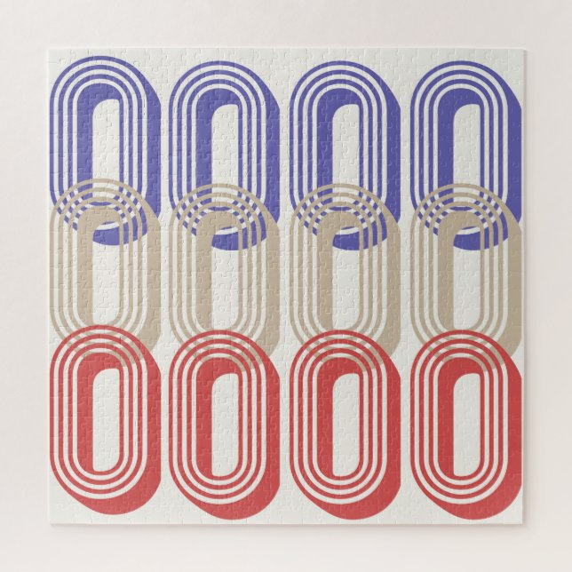 Mid Century Retro Style Pattern Print Jigsaw Puzzle (Vertical)