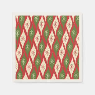 Mid-Century Retro Vintage Christmas Ornaments Napkin
