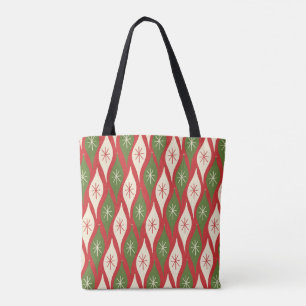 Mid-Century Retro Vintage Christmas Ornaments Tote Bag