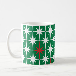 Mid-century Retro Vintage Christmas Stars Pattern  Coffee Mug