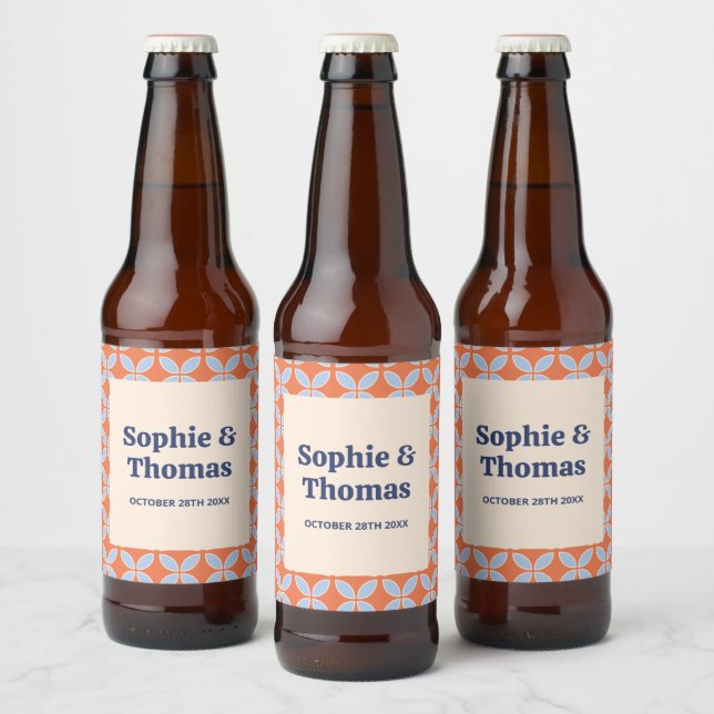 Mid Century Retro Wedding Beer Bottle Label (Bottles)