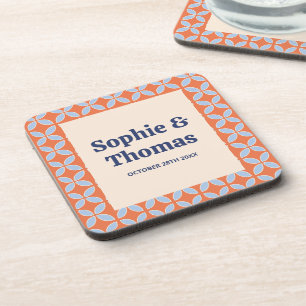 Mid Century Retro Wedding Coaster