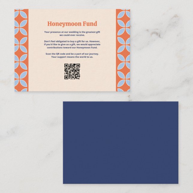 Mid Century Retro Wedding Enclosure Card (Front/Back)