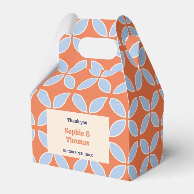 Mid Century Retro Wedding Favor Box (Front Side)