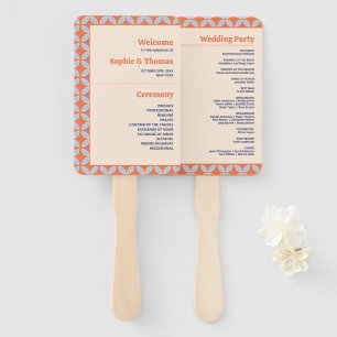 Mid Century Retro Wedding Hand Fan