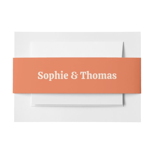 Mid Century Retro Wedding Invitation Belly Band (Front Example)