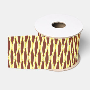 Mid-Century Ribbon Print - brown and gold Grosgrain Ribbon