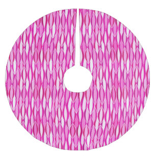 Mid-Century Ribbon Print - orchid and violet Brushed Polyester Tree Skirt