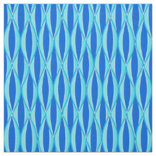 Mid-Century Ribbon Print - shades of blue Fabric