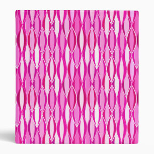 Mid-Century Ribbon Print - shades of magenta pink Binder