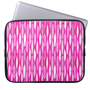 Mid-Century Ribbon Print - shades of magenta pink Laptop Sleeve