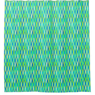 Mid-Century Ribbon Print - turquoise and lime