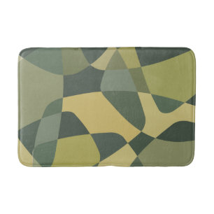Mid Century Rock Layers Green Bath Mat