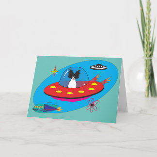 Mid century rocket dog Folded Greeting Card