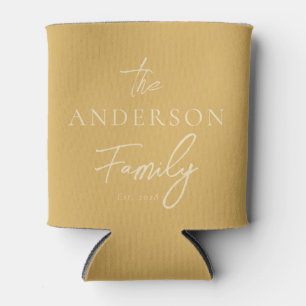 Mid-Century Sand Sunrise Hand Written Family Name Can Cooler
