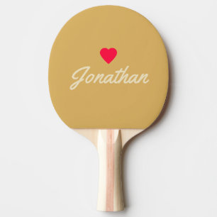Mid-Century Sand Sunrise Vintage Heart Signature Ping Pong Paddle