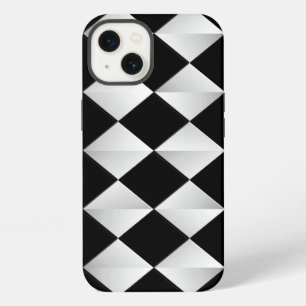 Mid-Century Satin Diamonds - black and white iPhone 13 Case