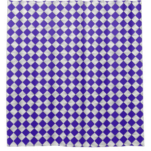 Mid-Century Satin Diamonds - cobalt and white