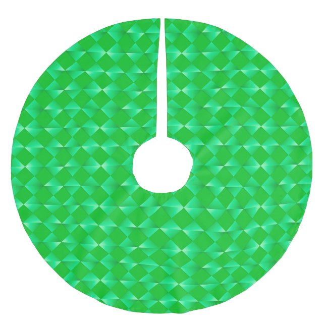 Mid-Century Satin Diamonds - emerald green Brushed Polyester Tree Skirt (Front)