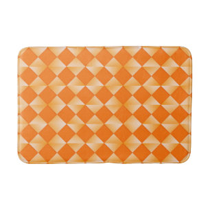 Mid-Century Satin Diamonds - mandarin orange Bath Mat