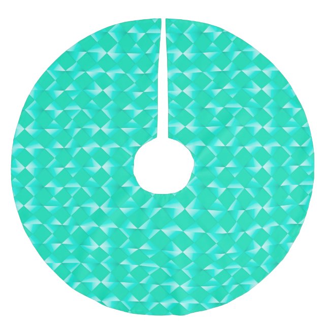 Mid-Century Satin Diamonds - robin's egg blue Brushed Polyester Tree Skirt (Front)
