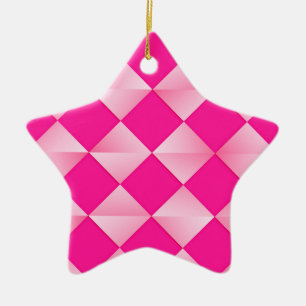 Mid-Century Satin Diamonds - shades of pink Ceramic Ornament