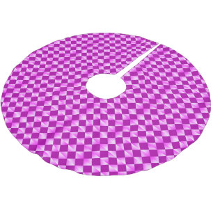 Mid-Century Satin Diamonds - violet and purple Brushed Polyester Tree Skirt