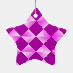 Mid-Century Satin Diamonds - violet and purple Ceramic Ornament