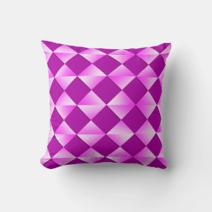 Mid-Century Satin Diamonds - violet and purple Throw Pillow