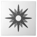 Mid-Century Single Silver Starburst | Large Tile<br><div class="desc">Mid-century modern inspired design featuring a single vintage retro silver starburst on a white background. Simple, clean modern design. Create your own custom tile by uploading a new image, or use the "message" button to contact the designer for help. To create your own design: 1. Select personalize this template. 2....</div>