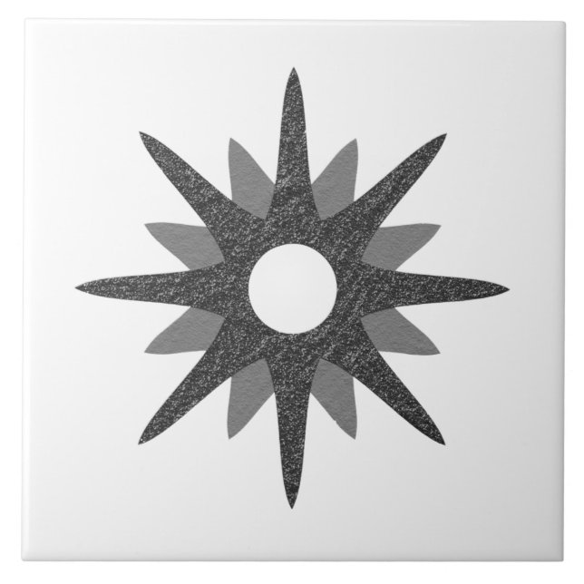 Mid-Century Single Silver Starburst | Large Tile (Front)