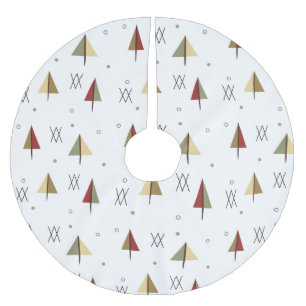 Mid Century Snowy Forest Brushed Polyester Tree Skirt