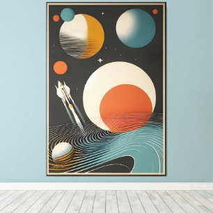 Mid Century Space Age Art Galaxy Waves Canvas Print
