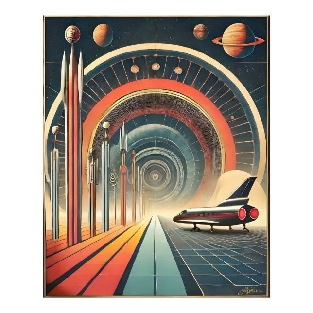 Mid Century Space Age Art Wormhole Port Photo Print (Front)