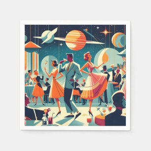 Mid Century Space Age Cocktail Party Napkin