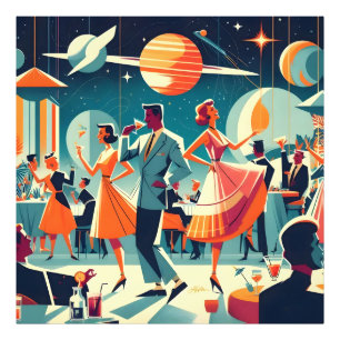 Mid Century Space Age Cocktail Party Photo Print