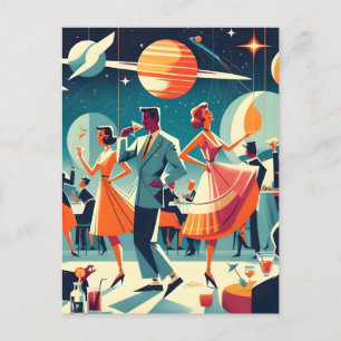 Mid Century Space Age Cocktail Party Postcard