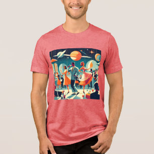 Mid Century Space Age Cocktail Party Tri-Blend Shirt