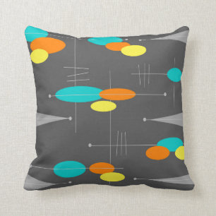 Mid-Century Space Age Spheres Throw Pillow
