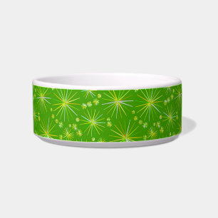 Mid Century Sputnik pattern, Olive Green Bowl