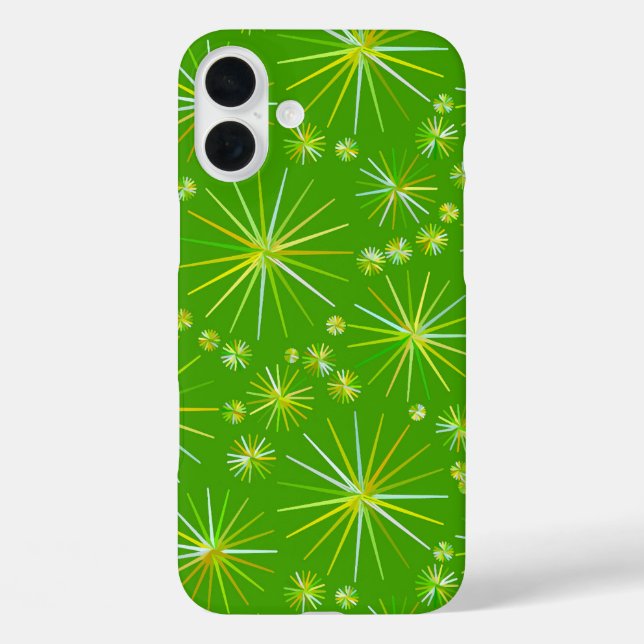 Mid Century Sputnik pattern, Olive Green Case-Mate iPhone Case (Back)