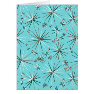 Mid Century Sputnik pattern, Robin's Egg Blue