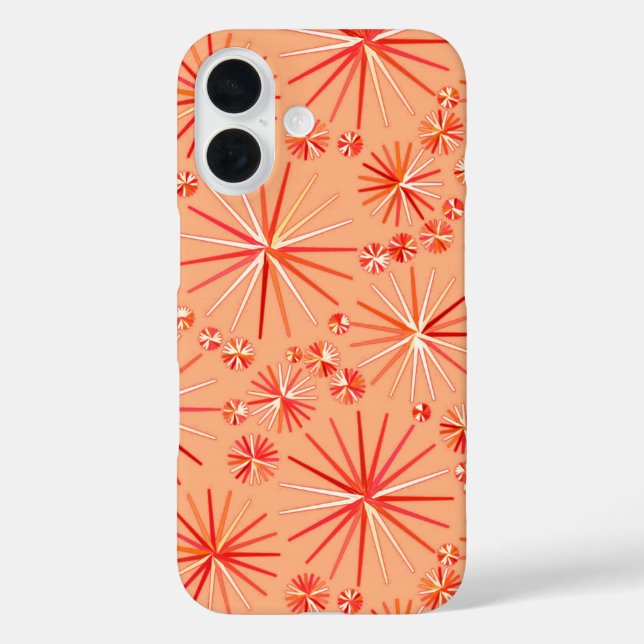 Mid Century Sputnik pattern, Shades of Coral Case-Mate iPhone Case (Back)