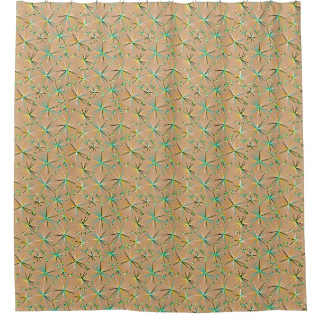 Mid Century Sputnik pattern, Taupe Tan (Front)