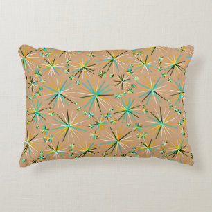Mid Century Sputnik pattern, Taupe Tan Accent Pillow